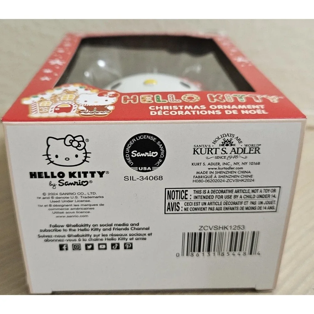 Hello Kitty Christmas Ornament Elf Holiday Decor,‎ Xmas Tree Decoration, New